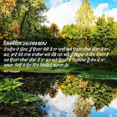 Picture 02 - ਹਿਜ਼ਕੀਏਲ 2:6 PANIRV - ਹੇ ਮਨੁੱਖ ਦੇ ਪੁੱਤਰ, - Bible Verse Picture