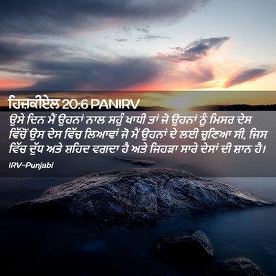 Picture 02 - ਹਿਜ਼ਕੀਏਲ 20:6 PANIRV - ਉਸੇ ਦਿਨ ਮੈਂ ਉਹਨਾਂ - Bible Verse Picture