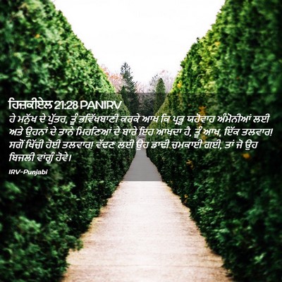 Picture 02 - ਹਿਜ਼ਕੀਏਲ 21:28 PANIRV - ਹੇ ਮਨੁੱਖ ਦੇ ਪੁੱਤਰ, - Bible Verse Picture