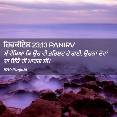 Picture 02 - ਹਿਜ਼ਕੀਏਲ 23:13 PANIRV - ਮੈਂ ਵੇਖਿਆ ਕਿ ਉਹ ਵੀ - Bible Verse Picture