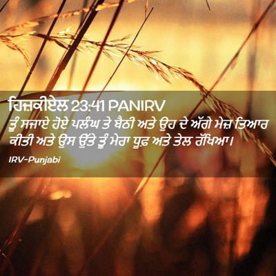 Picture 02 - ਹਿਜ਼ਕੀਏਲ 23:41 PANIRV - ਤੂੰ ਸਜਾਏ ਹੋਏ ਪਲੰਘ - Bible Verse Picture