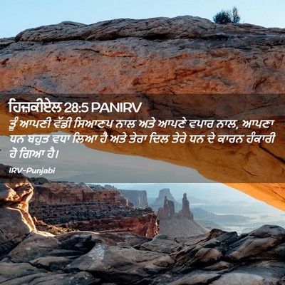 Picture 02 - ਹਿਜ਼ਕੀਏਲ 28:5 PANIRV - ਤੂੰ ਆਪਣੀ ਵੱਡੀ - Bible Verse Picture