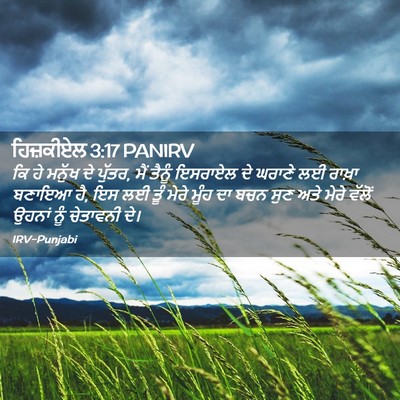 Picture 02 - ਹਿਜ਼ਕੀਏਲ 3:17 PANIRV - ਕਿ ਹੇ ਮਨੁੱਖ ਦੇ - Bible Verse Picture