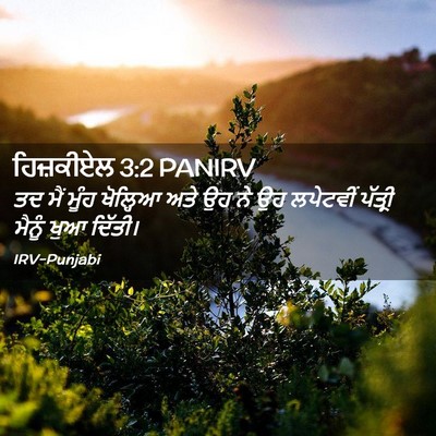 Picture 02 - ਹਿਜ਼ਕੀਏਲ 3:2 PANIRV - ਤਦ ਮੈਂ ਮੂੰਹ - Bible Verse Picture