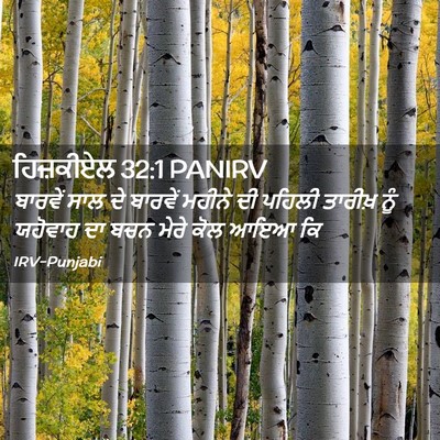 Picture 02 - ਹਿਜ਼ਕੀਏਲ 32:1 PANIRV - ਬਾਰਵੇਂ ਸਾਲ ਦੇ - Bible Verse Picture