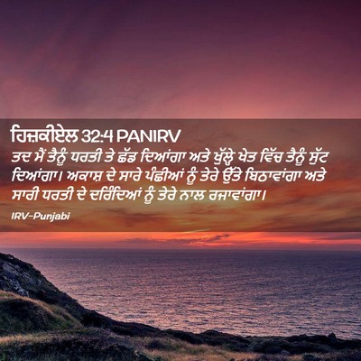 Picture 02 - ਹਿਜ਼ਕੀਏਲ 32:4 PANIRV - ਤਦ ਮੈਂ ਤੈਨੂੰ ਧਰਤੀ - Bible Verse Picture