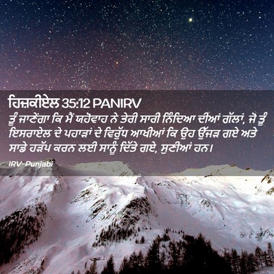 Picture 02 - ਹਿਜ਼ਕੀਏਲ 35:12 PANIRV - ਤੂੰ ਜਾਣੇਂਗਾ ਕਿ ਮੈਂ - Bible Verse Picture