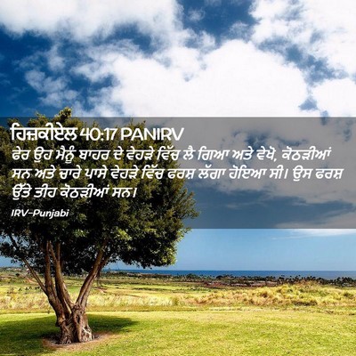 Picture 02 - ਹਿਜ਼ਕੀਏਲ 40:17 PANIRV - ਫੇਰ ਉਹ ਮੈਨੂੰ ਬਾਹਰ - Bible Verse Picture