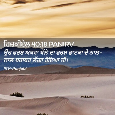 Picture 02 - ਹਿਜ਼ਕੀਏਲ 40:18 PANIRV - ਉਹ ਫਰਸ਼ ਅਥਵਾ ਥੱਲੇ - Bible Verse Picture