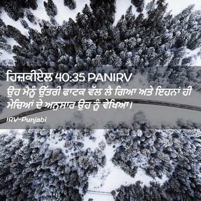Picture 02 - ਹਿਜ਼ਕੀਏਲ 40:35 PANIRV - ਉਹ ਮੈਨੂੰ ਉੱਤਰੀ - Bible Verse Picture