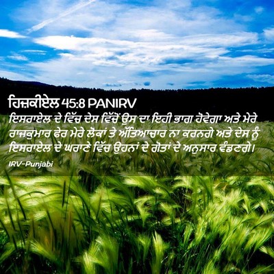 Picture 02 - ਹਿਜ਼ਕੀਏਲ 45:8 PANIRV - ਇਸਰਾਏਲ ਦੇ ਵਿੱਚ ਦੇਸ - Bible Verse Picture