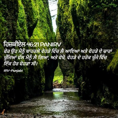 Picture 02 - ਹਿਜ਼ਕੀਏਲ 46:21 PANIRV - ਫੇਰ ਉਹ ਮੈਨੂੰ - Bible Verse Picture