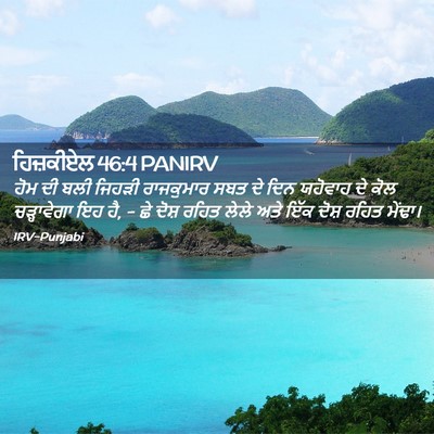 Picture 02 - ਹਿਜ਼ਕੀਏਲ 46:4 PANIRV - ਹੋਮ ਦੀ ਬਲੀ ਜਿਹੜੀ - Bible Verse Picture