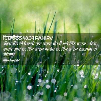 Picture 02 - ਹਿਜ਼ਕੀਏਲ 48:34 PANIRV - ਪੱਛਮ ਵੱਲ ਦੀ ਮਿਣਤੀ - Bible Verse Picture