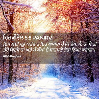 Picture 02 - ਹਿਜ਼ਕੀਏਲ 5:8 PANIRV - ਇਸ ਲਈ ਪ੍ਰਭੂ ਯਹੋਵਾਹ - Bible Verse Picture