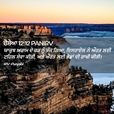 Picture 02 - ਹੋਸ਼ੇਆ 12:12 PANIRV - ਯਾਕੂਬ ਅਰਾਮ ਦੇ ਰੜ - Bible Verse Picture