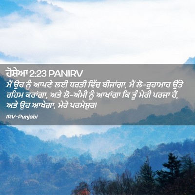 Picture 02 - ਹੋਸ਼ੇਆ 2:23 PANIRV - ਮੈਂ ਉਹ ਨੂੰ ਆਪਣੇ ਲਈ - Bible Verse Picture