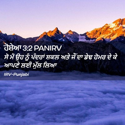 Picture 02 - ਹੋਸ਼ੇਆ 3:2 PANIRV - ਸੋ ਮੈਂ ਉਹ ਨੂੰ - Bible Verse Picture