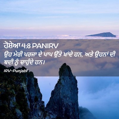 Picture 02 - ਹੋਸ਼ੇਆ 4:8 PANIRV - ਉਹ ਮੇਰੀ ਪਰਜਾ ਦੇ ਪਾਪ - Bible Verse Picture