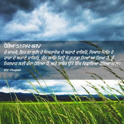 Picture 02 - ਹੋਸ਼ੇਆ 5:1 PANIRV - ਹੇ ਜਾਜਕੋ, ਇਹ ਨਾ - Bible Verse Picture