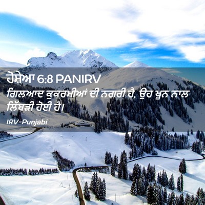 Picture 02 - ਹੋਸ਼ੇਆ 6:8 PANIRV - ਗਿਲਆਦ ਕੁਕਰਮੀਆਂ ਦੀ - Bible Verse Picture
