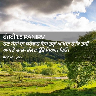Picture 02 - ਹੱਜਈ 1:5 PANIRV - ਹੁਣ ਸੈਨਾਂ ਦਾ - Bible Verse Picture