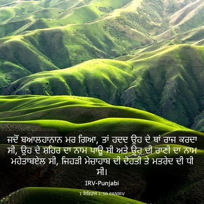 Picture 03 - 1 ਇਤਿਹਾਸ 1:50 PANIRV - ਜਦੋਂ ਬਆਲਹਾਨਾਨ ਮਰ - Bible Verse Picture