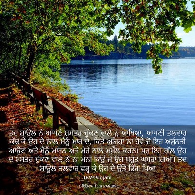 Picture 03 - 1 ਇਤਿਹਾਸ 10:4 PANIRV - ਤਦ ਸ਼ਾਊਲ ਨੇ ਆਪਣੇ - Bible Verse Picture