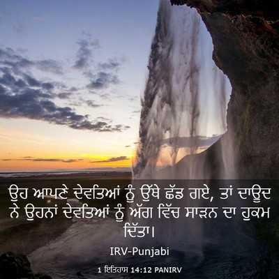 Picture 03 - 1 ਇਤਿਹਾਸ 14:12 PANIRV - ਉਹ ਆਪਣੇ ਦੇਵਤਿਆਂ - Bible Verse Picture