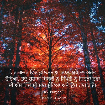 Picture 03 - 1 ਇਤਿਹਾਸ 20:4 PANIRV - ਫਿਰ ਗਜ਼ਰ ਵਿੱਚ - Bible Verse Picture