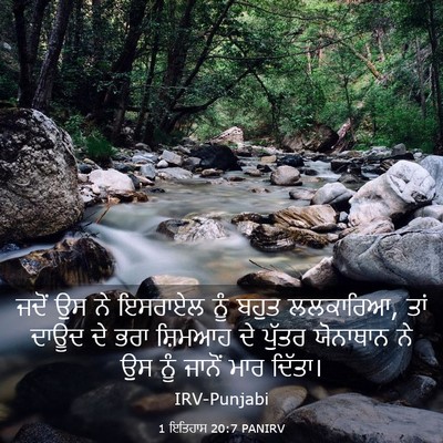 Picture 03 - 1 ਇਤਿਹਾਸ 20:7 PANIRV - ਜਦੋਂ ਉਸ ਨੇ ਇਸਰਾਏਲ - Bible Verse Picture
