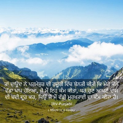 Picture 03 - 1 ਇਤਿਹਾਸ 21:8 PANIRV - ਤਾਂ ਦਾਊਦ ਨੇ - Bible Verse Picture