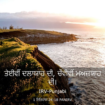 Picture 03 - 1 ਇਤਿਹਾਸ 24:18 PANIRV - ਤੇਈਵੀਂ ਦਲਾਯਾਹ ਦੀ, - Bible Verse Picture