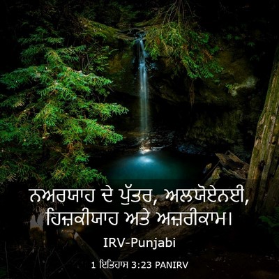 Picture 03 - 1 ਇਤਿਹਾਸ 3:23 PANIRV - ਨਅਰਯਾਹ ਦੇ ਪੁੱਤਰ, - Bible Verse Picture