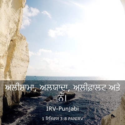 Picture 03 - 1 ਇਤਿਹਾਸ 3:8 PANIRV - ਅਲੀਸ਼ਾਮਾ, ਅਲਯਾਦਾ, - Bible Verse Picture
