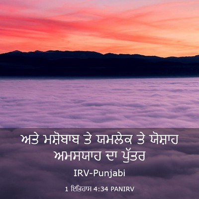 Picture 03 - 1 ਇਤਿਹਾਸ 4:34 PANIRV - ਅਤੇ ਮਸ਼ੋਬਾਬ ਤੇ - Bible Verse Picture