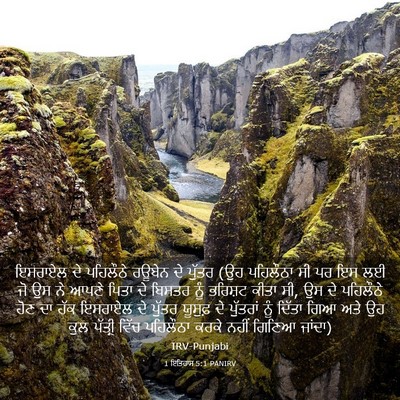 Picture 03 - 1 ਇਤਿਹਾਸ 5:1 PANIRV - ਇਸਰਾਏਲ ਦੇ ਪਹਿਲੌਠੇ - Bible Verse Picture