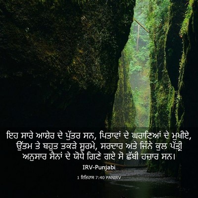 Picture 03 - 1 ਇਤਿਹਾਸ 7:40 PANIRV - ਇਹ ਸਾਰੇ ਆਸ਼ੇਰ ਦੇ - Bible Verse Picture