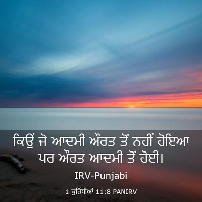 Picture 03 - 1 ਕੁਰਿੰਥੀਆਂ 11:8 PANIRV - ਕਿਉਂ ਜੋ ਆਦਮੀ ਔਰਤ - Bible Verse Picture