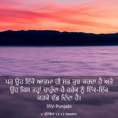 Picture 03 - 1 ਕੁਰਿੰਥੀਆਂ 12:11 PANIRV - ਪਰ ਉਹ ਇੱਕੋ ਆਤਮਾ ਹੀ - Bible Verse Picture