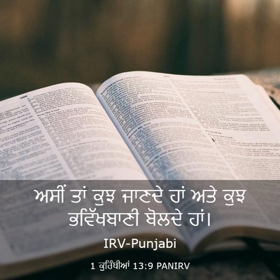 Picture 03 - 1 ਕੁਰਿੰਥੀਆਂ 13:9 PANIRV - ਅਸੀਂ ਤਾਂ ਕੁਝ ਜਾਣਦੇ - Bible Verse Picture