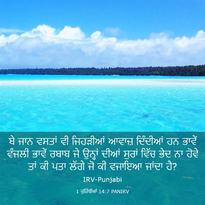 Picture 03 - 1 ਕੁਰਿੰਥੀਆਂ 14:7 PANIRV - ਬੇ ਜਾਨ ਵਸਤਾਂ ਵੀ - Bible Verse Picture