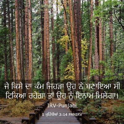 Picture 03 - 1 ਕੁਰਿੰਥੀਆਂ 3:14 PANIRV - ਜੇ ਕਿਸੇ ਦਾ ਕੰਮ - Bible Verse Picture