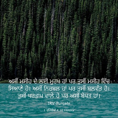 Picture 03 - 1 ਕੁਰਿੰਥੀਆਂ 4:10 PANIRV - ਅਸੀਂ ਮਸੀਹ ਦੇ ਲਈ - Bible Verse Picture