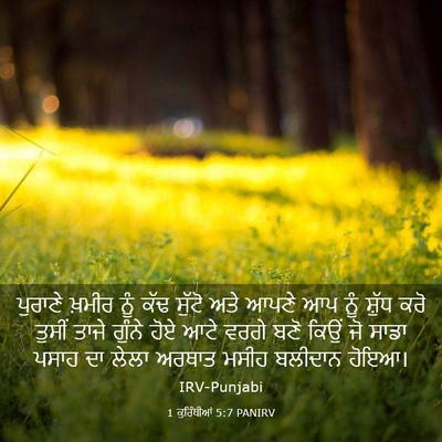 Picture 03 - 1 ਕੁਰਿੰਥੀਆਂ 5:7 PANIRV - ਪੁਰਾਣੇ ਖ਼ਮੀਰ ਨੂੰ - Bible Verse Picture