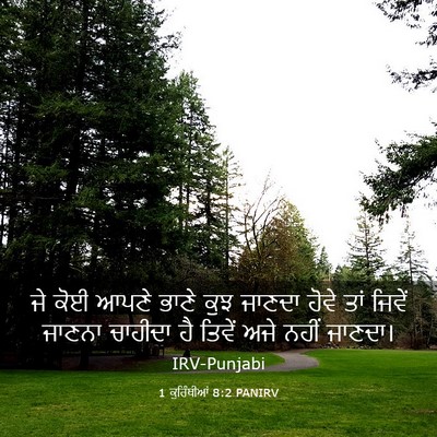 Picture 03 - 1 ਕੁਰਿੰਥੀਆਂ 8:2 PANIRV - ਜੇ ਕੋਈ ਆਪਣੇ ਭਾਣੇ - Bible Verse Picture