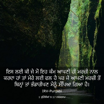Picture 03 - 1 ਕੁਰਿੰਥੀਆਂ 9:17 PANIRV - ਇਸ ਲਈ ਕੀ ਜੇ ਮੈਂ ਇਹ - Bible Verse Picture