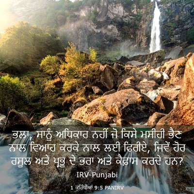 Picture 03 - 1 ਕੁਰਿੰਥੀਆਂ 9:5 PANIRV - ਭਲਾ, ਸਾਨੂੰ ਅਧਿਕਾਰ - Bible Verse Picture