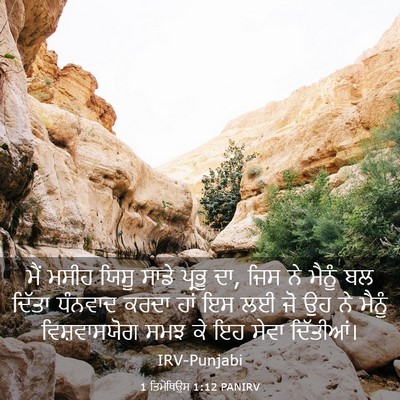 Picture 03 - 1 ਤਿਮੋਥਿਉਸ 1:12 PANIRV - ਮੈਂ ਮਸੀਹ ਯਿਸੂ ਸਾਡੇ - Bible Verse Picture