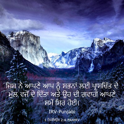 Picture 03 - 1 ਤਿਮੋਥਿਉਸ 2:6 PANIRV - ਜਿਸ ਨੇ ਆਪਣੇ ਆਪ ਨੂੰ - Bible Verse Picture